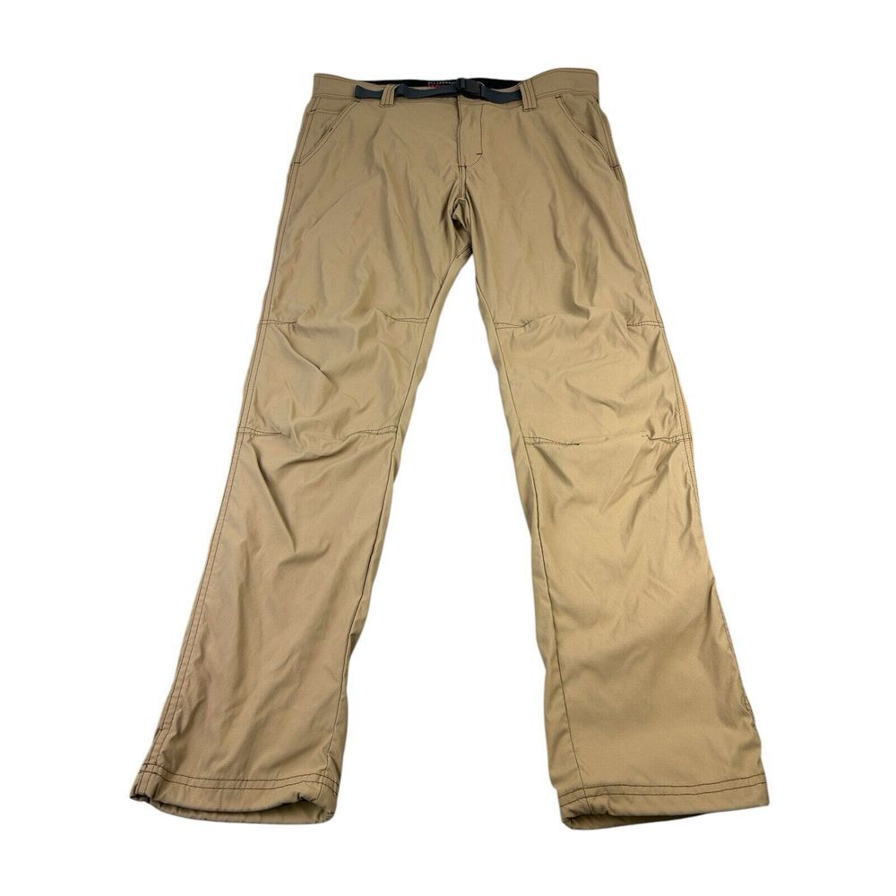 Wrangler ATG All Terrain Gear Pants Men's 34x30 Khaki Hiking Gorp Stretch Belted